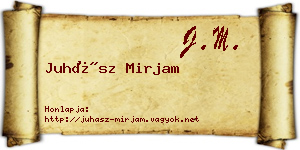 Juhász Mirjam névjegykártya